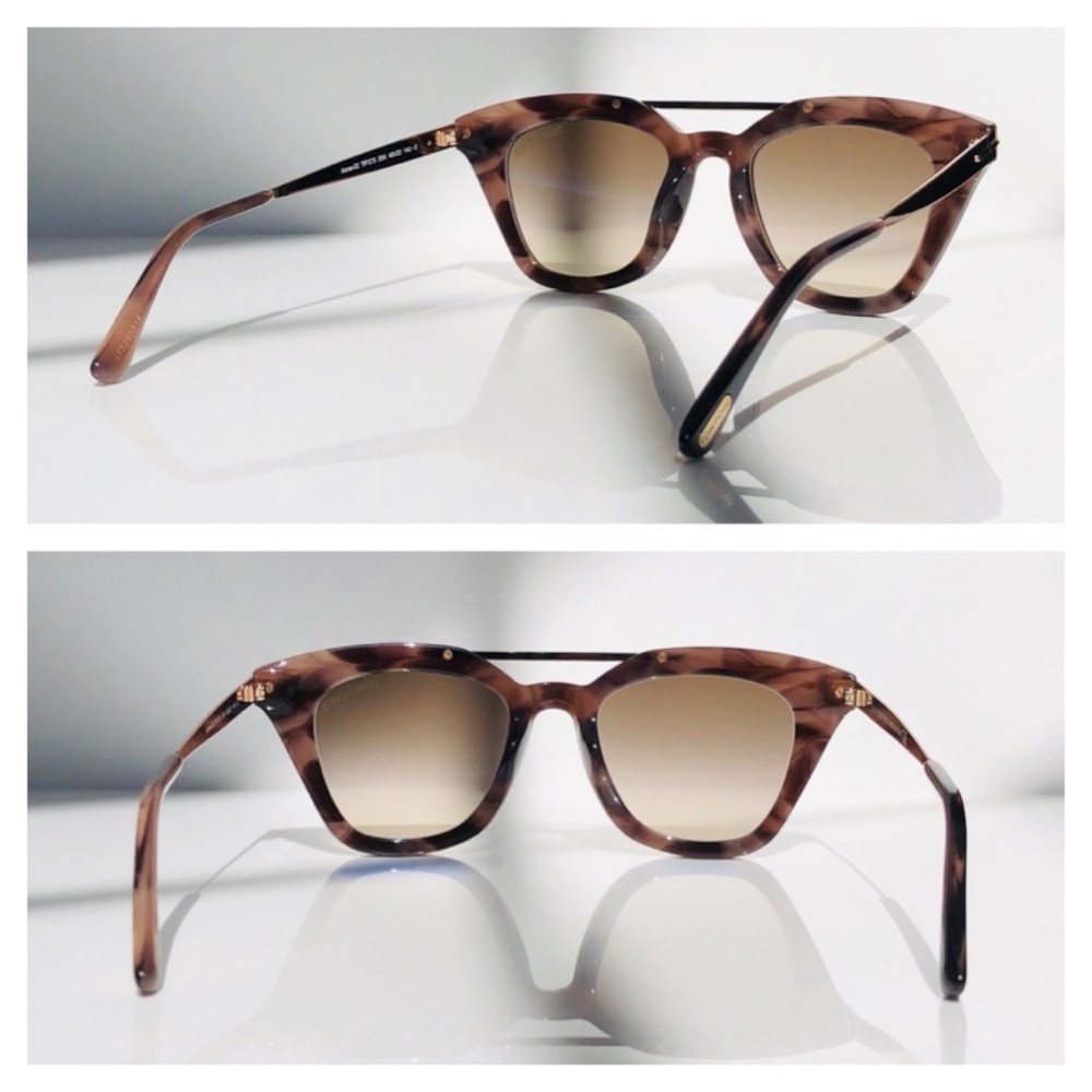 New TOM FORD Anna Cat Eye Brown Sunglasses - Picture 7 of 16
